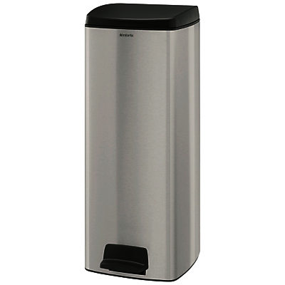 Brabantia MotionControl Rectangular Pedal Bin, Fingerprint Proof Matt Steel, 25L Brabantia MotionControl Rectangular Pedal Bin, Fingerprint Proof Matt Steel, 25L